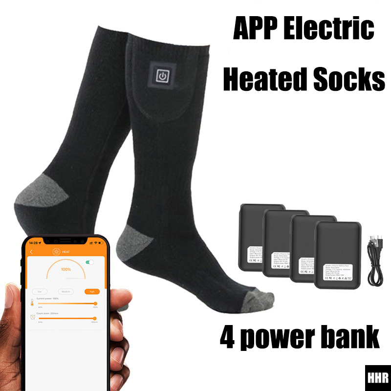Thermal Sock Winter - جوارب مدفأة بتحكم ذكي عبر التطبيق،