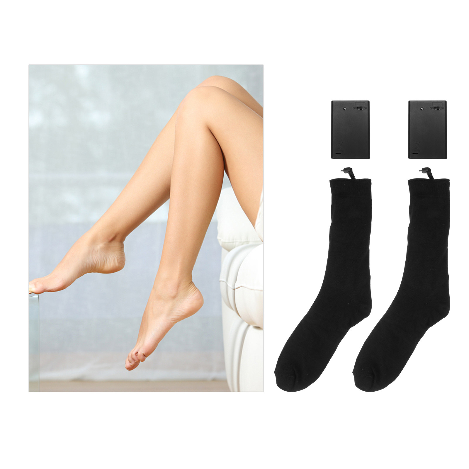 جوارب شتوية دافئة تعمل بالبطار - مراجعة Thermal Sock Winter وسعره